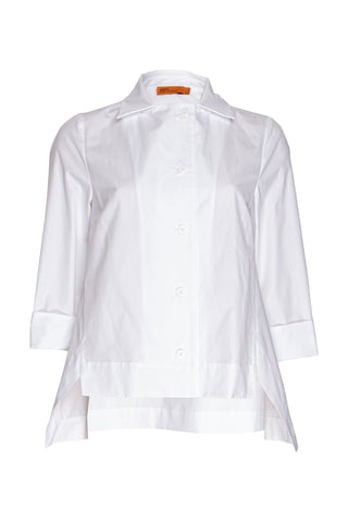 Drop Hem Shirt - White Linen 3351