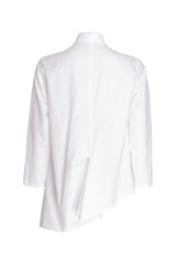 Asymmetric Angle Shirt - White Cotton 3411