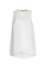 Linen V Neck Singlet - Natural 9748