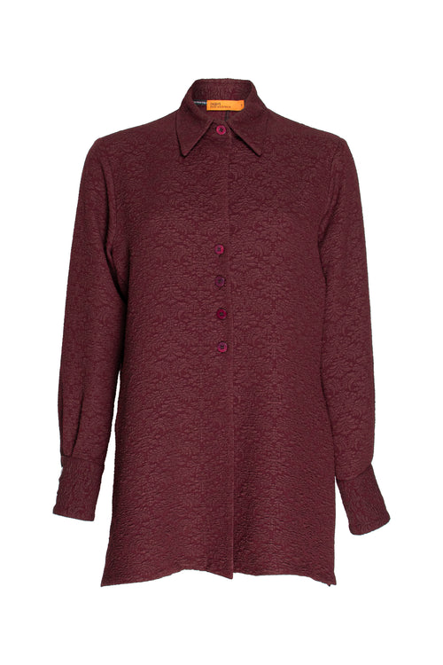 4 Button Shirt - Burgundy Texture 5908
