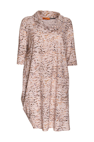 Angle Duster - Beige/Chocolate Print Jersey 4272
