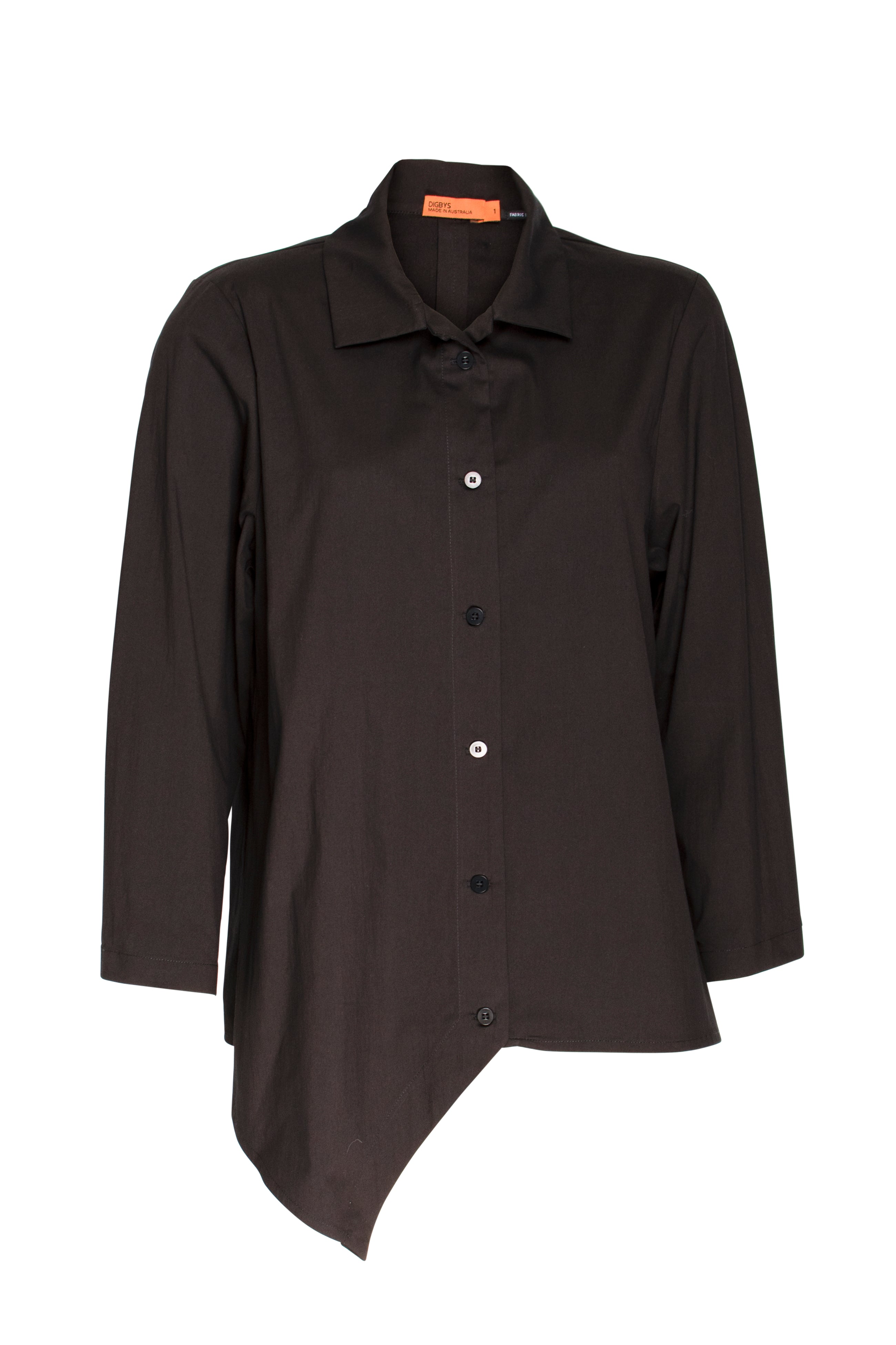 Angle Hem Shirt - Black 5025