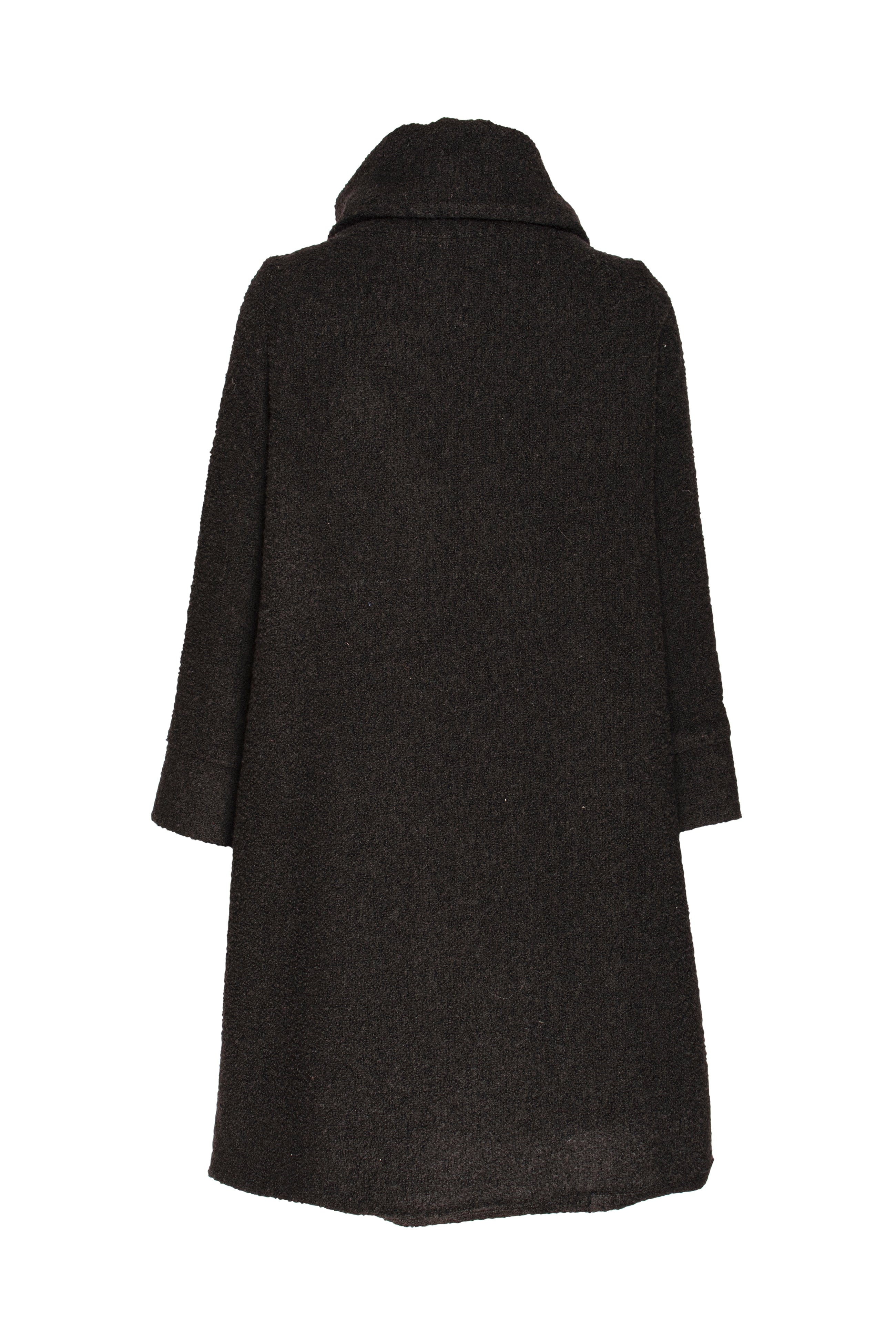 Crossover Collar Coat - Black Texture 5017