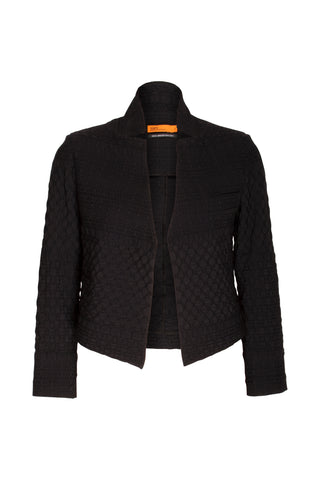 High Collar Classic Jacket - Black Sequin 8656