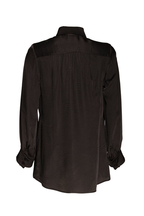 Gathered Yoke Shirt - Black 5039