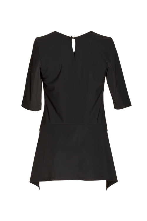 Short Sleeve Side Angle Top - Black Jersey 5033