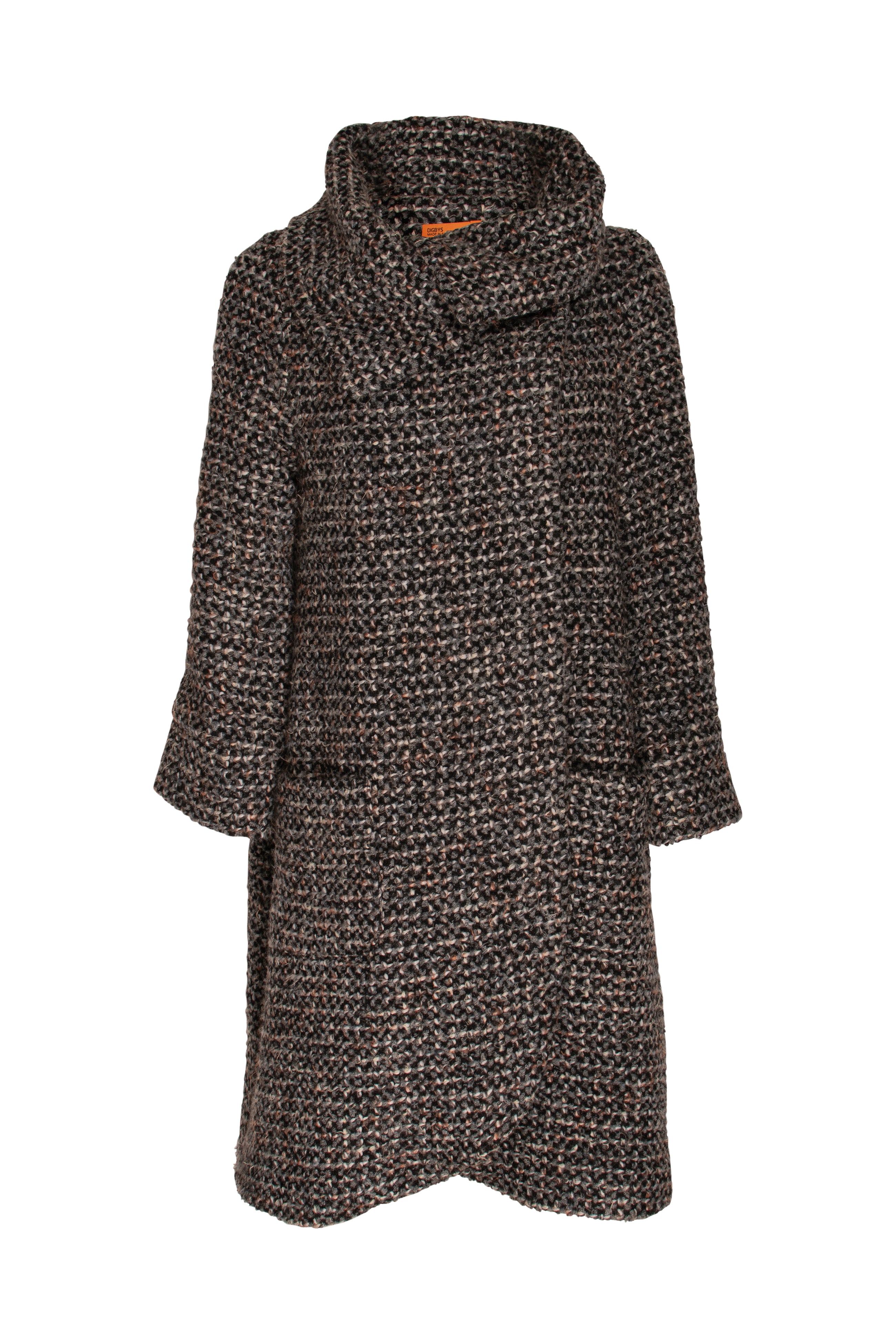 Crossover Collar Coat - Charcoal Texture 5015