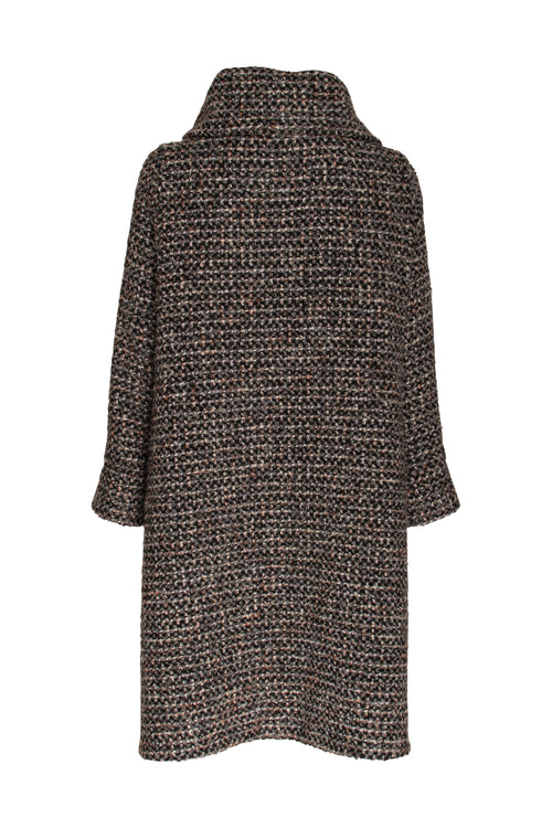 Crossover Collar Coat - Charcoal Texture 5015