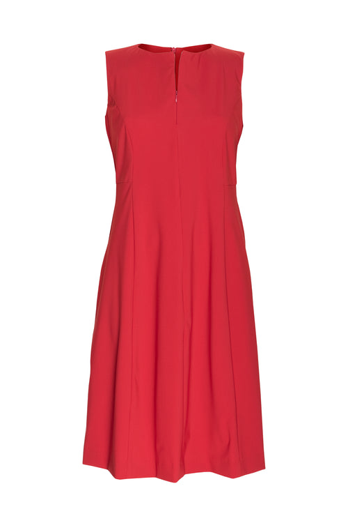 Zip Front Panel Dress - Red Jersey 4226