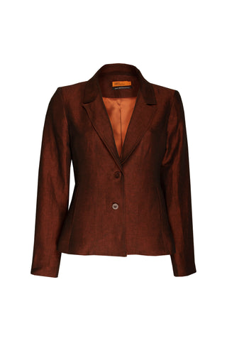 High Collar Classic Jacket - Copper Jacquard 5008