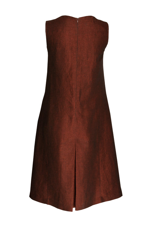 Pleated Hem Dress - Copper 6012