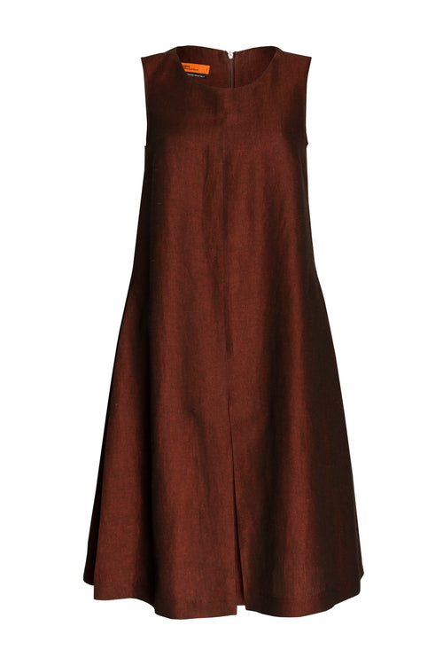 Pleated Hem Dress - Copper 6012