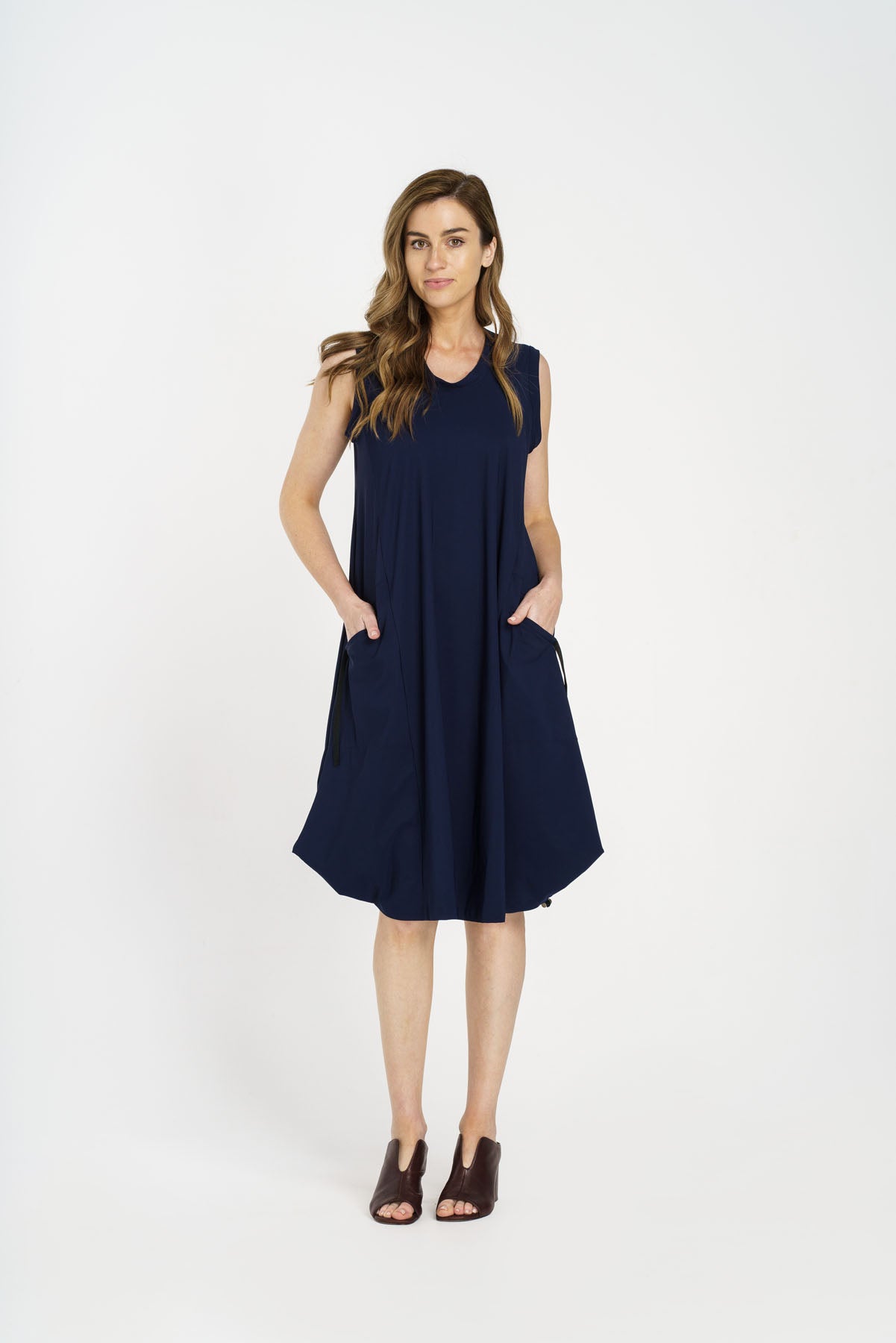Sleeveless Drawstring Dress - Indigo Jersey 4218