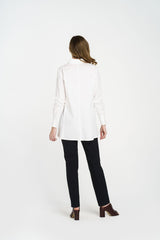 White Cotton 4 Button Shirt 3430