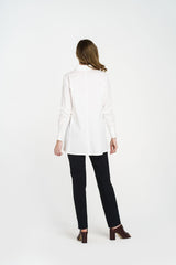 White Cotton 4 Button Shirt 8650
