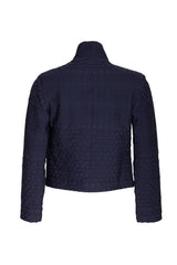 High Collar Classic Jacket - Indigo Jacquard 3304
