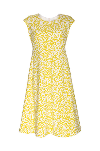 3/4 Sleeve Swing Dress - Diamond Print 6037