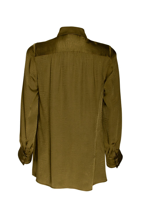 Gathered Yoke Shirt - Olive 5040