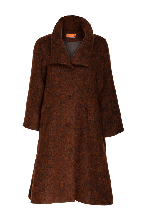 Drop Collar Long Coat - Nutmeg 5021