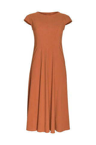 Short Sleeve Side Pockets Dress - Charcoal Jacquard 2257
