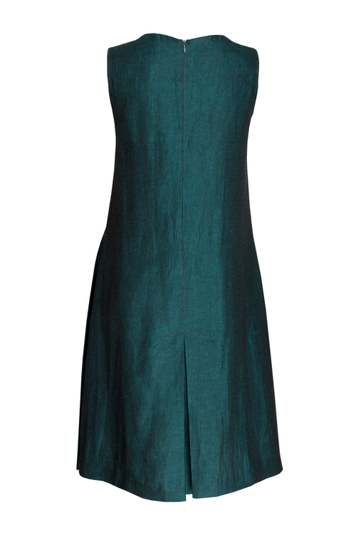 Pleated Hem Dress - Teal 6011