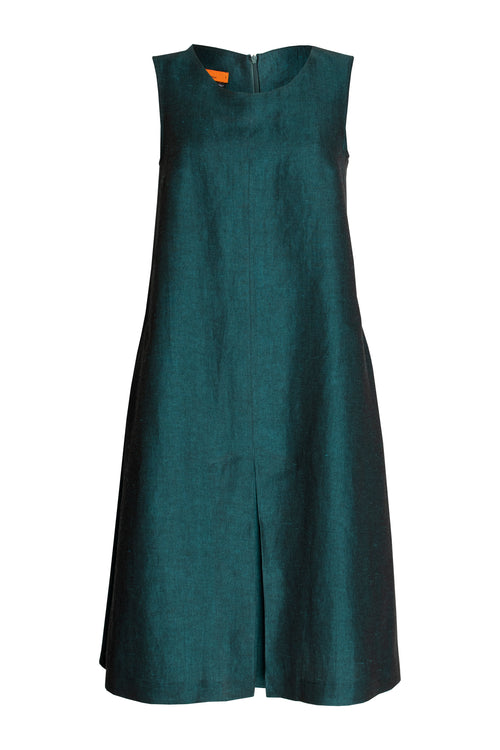 Pleated Hem Dress - Teal 6011