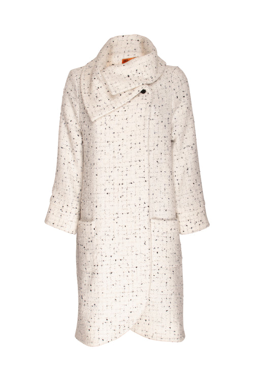 Crossover Collar Coat - Winter White 5016