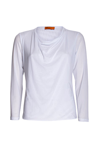 Cross Over Collar Shirt - White 6021