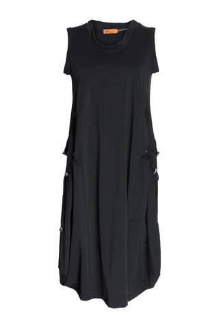 Cap Sleeve Long Dress - Black Jersey 3246