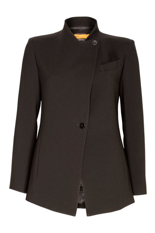 High Collar Classic Jacket - Black Jacquard 7800