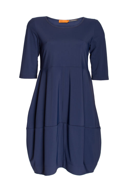 Short Sleeve Panel Hem Dress - Indigo Jersey 8642