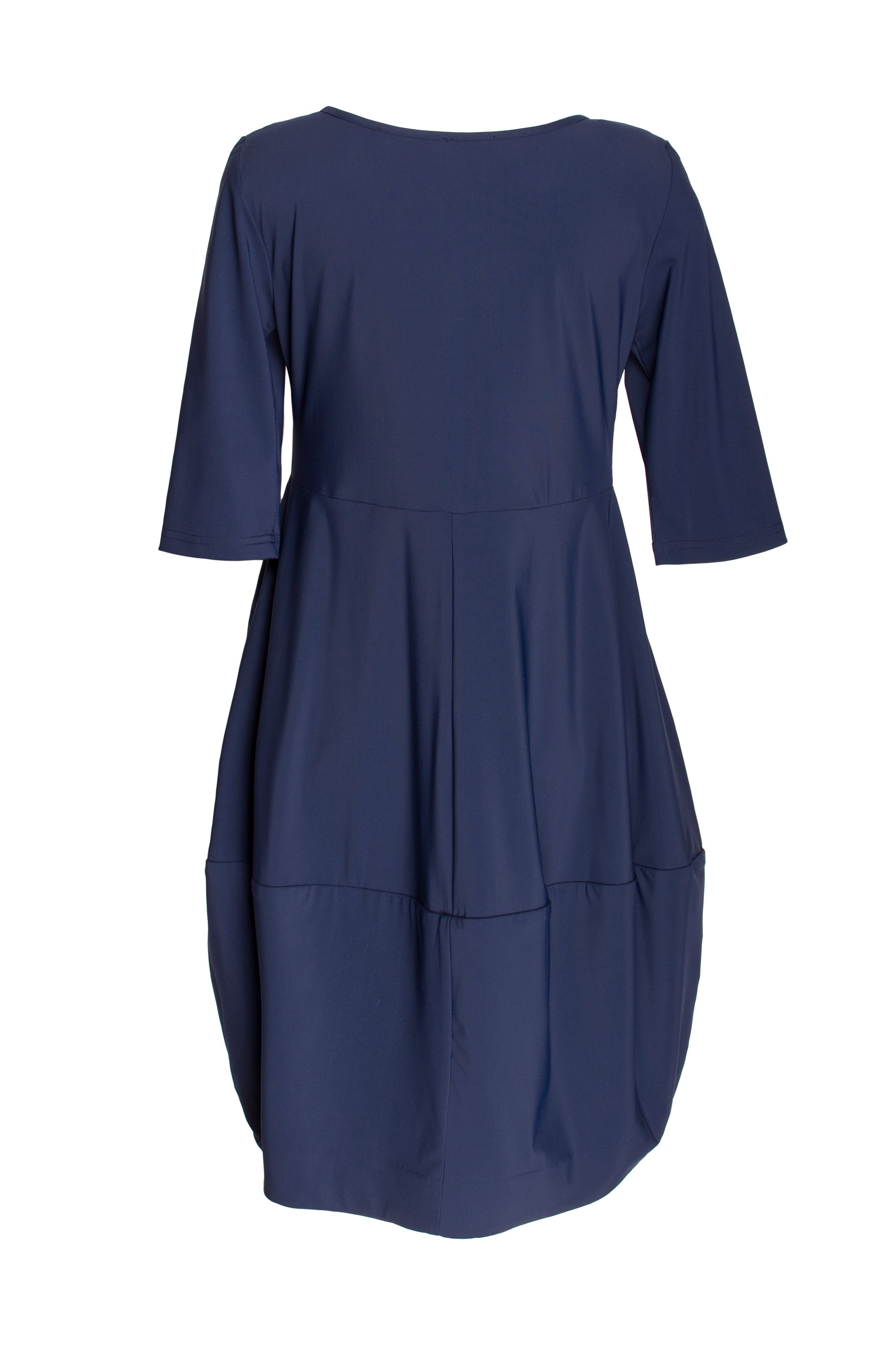 Short Sleeve Panel Hem Dress - Indigo Jersey 5043