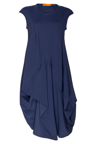 Short Sleeve Panel Hem Dress - Khaki Print Jersey 6038