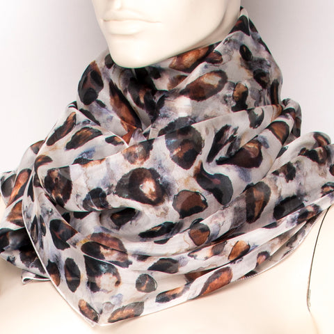 Navy Stripe Silk Scarf E010