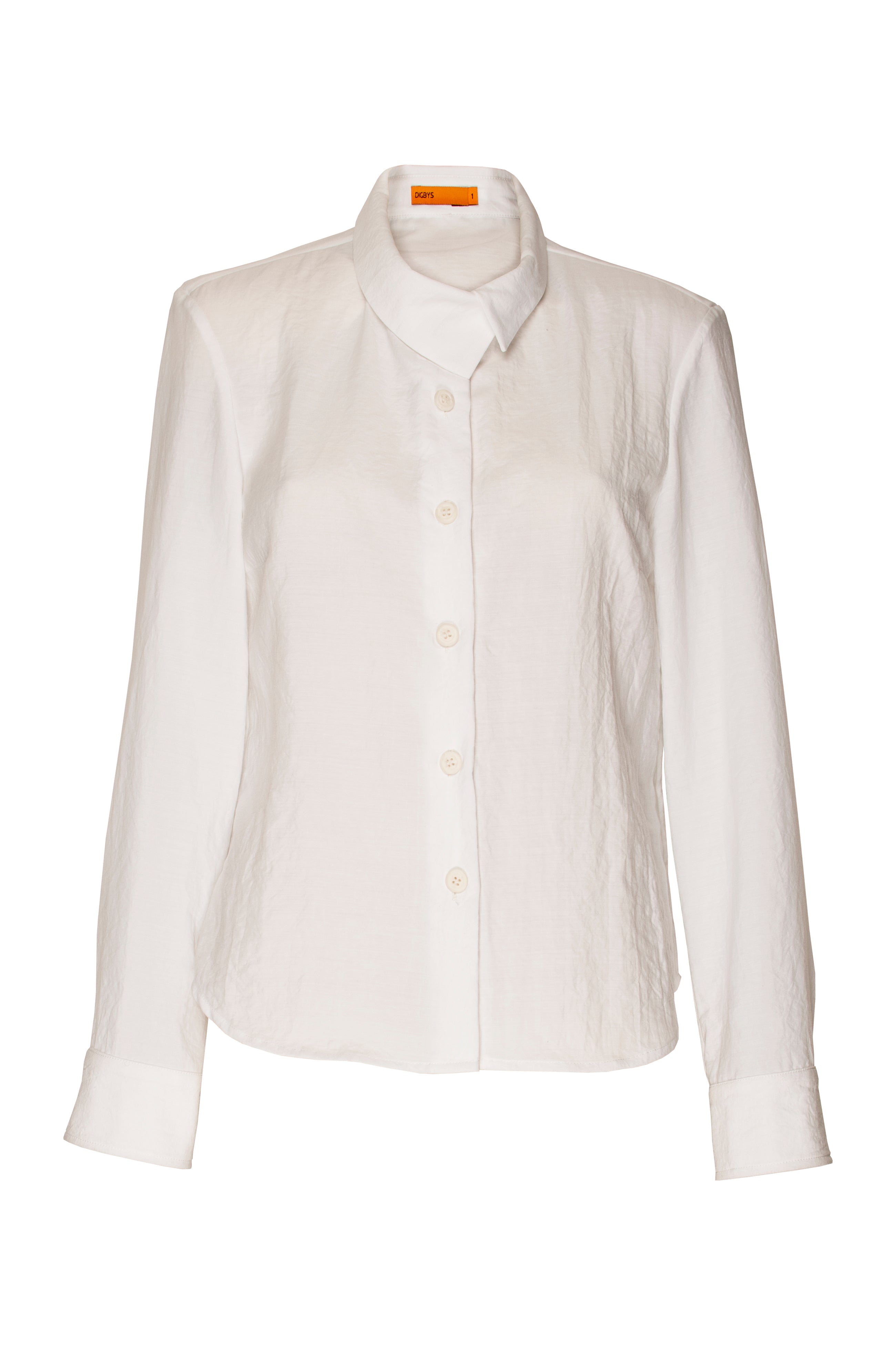 Cross Over Collar Shirt - White 6021