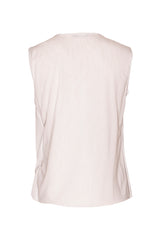 White Mesh Drape Front Singlet 3301