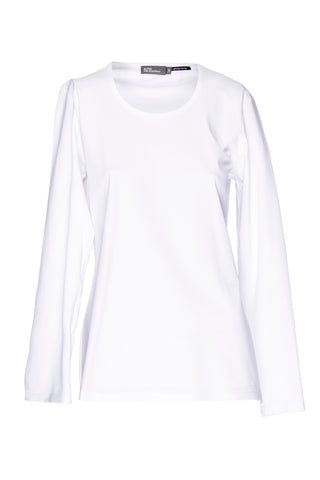 4 Button Uneven Hem Shirt - White 9763