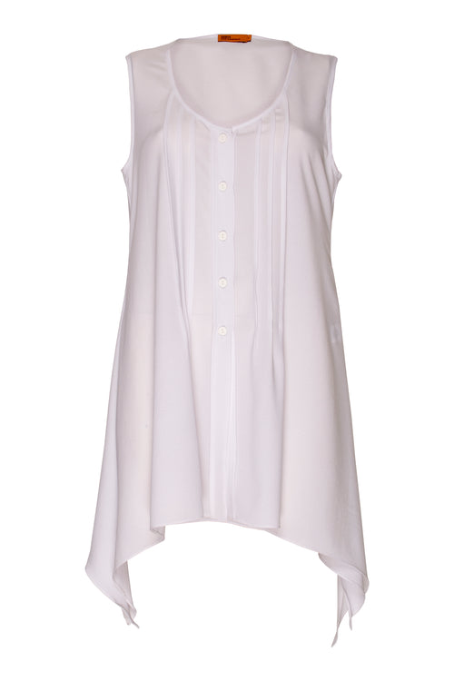 White Pintuck Singlet 7224